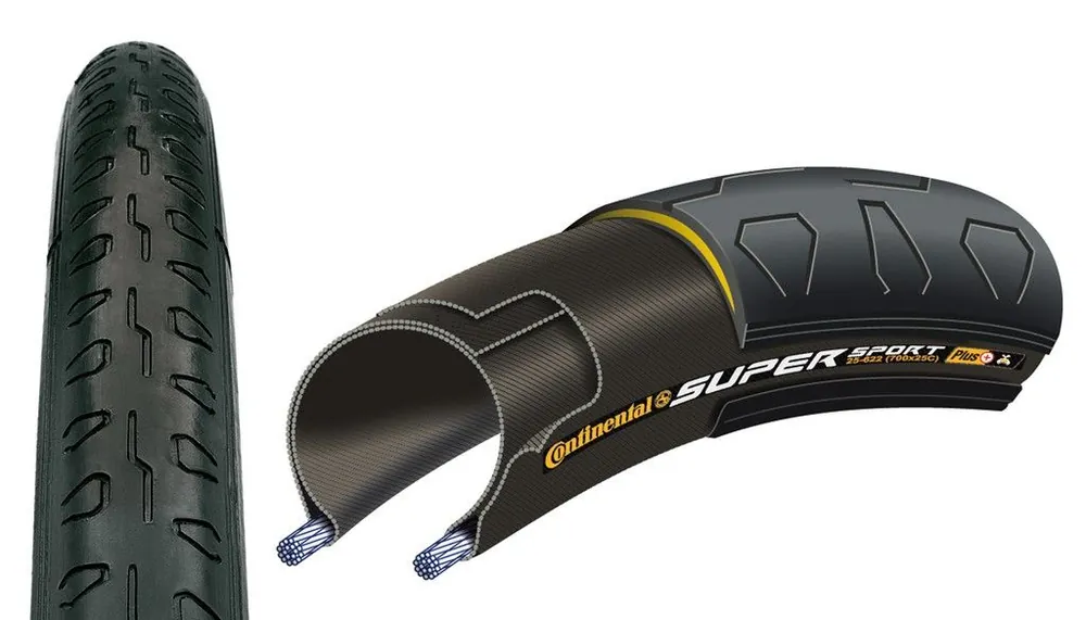 Più Venduto Copertone Continental Super Sport Plus 700x25 pieghevole nero