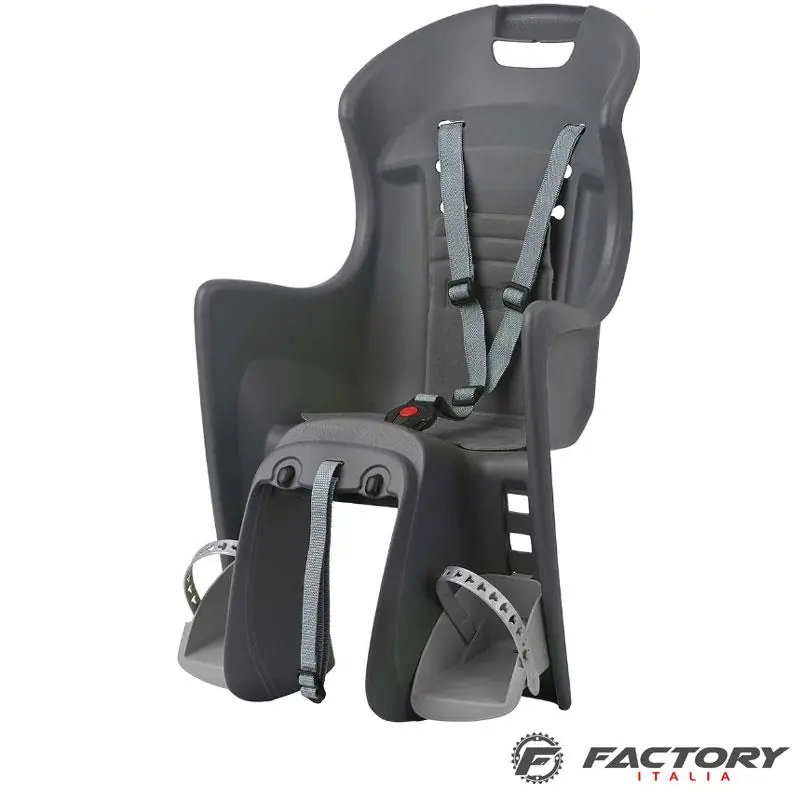 Seggiolino bici bimbo posteriore al portapacco Boodie grigio Must-Have