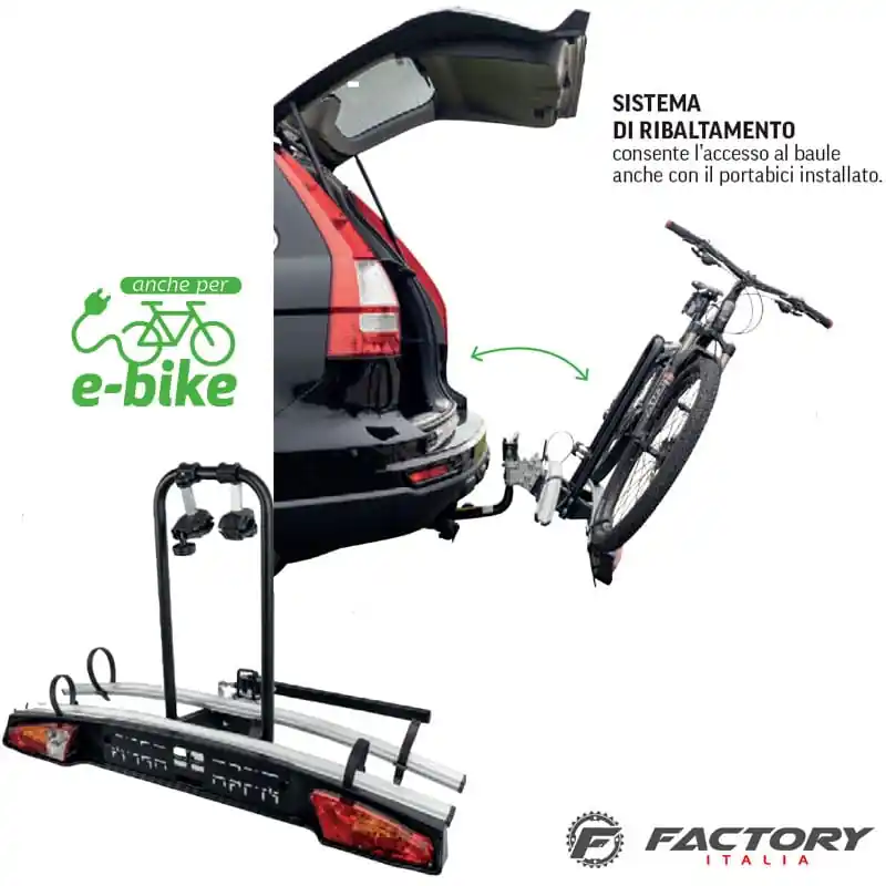 Spedito Oggi Portabici gancio traino auto per 2 biciclette