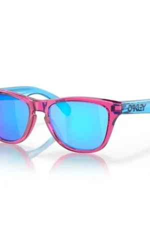 Spedizione Espresso Occhiali Oakley Frogskins bambino xxs rosa fluo/azzurro lenti prizm sapphire
