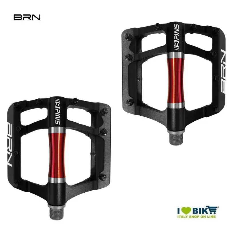Promozione Coppia pedali BRN Flat CNC 9 pin Neri