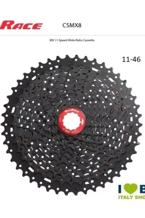 Pacco Pignoni 11 V 11-46 Sunrace Light Nero MX8 Di Tendenza