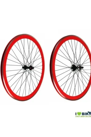 Professionale Ruote Fixed 28 36 raggi Mozzi con sfere colore Rosso