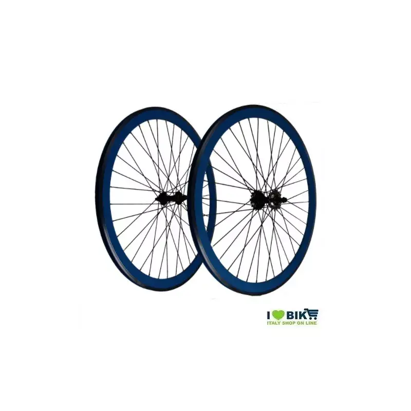 Ruote Fixed 28 36 raggi Mozzi con sfere colore Blu scuro Super Prezzo